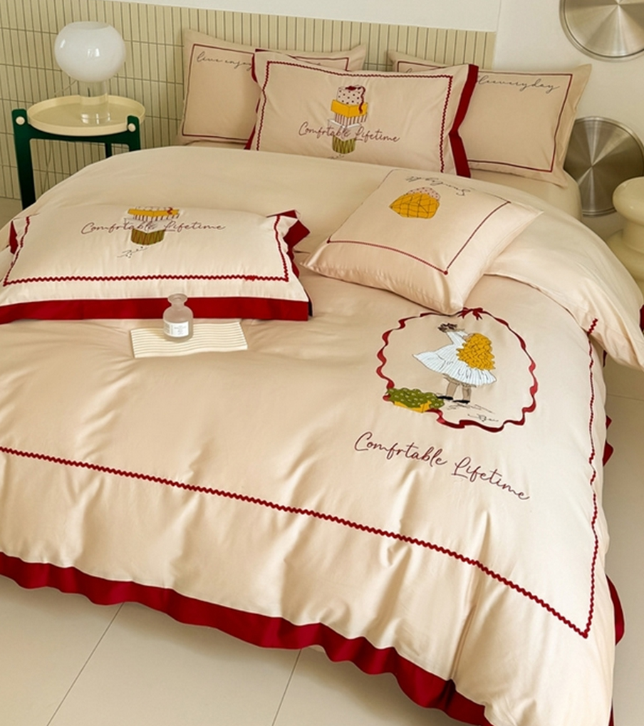 货源网 一件代发 网上商城 找家纺 甜咪咪婚庆 全棉普通婚庆全棉活性贡缎全棉多件套被套冬被长绒棉四件套