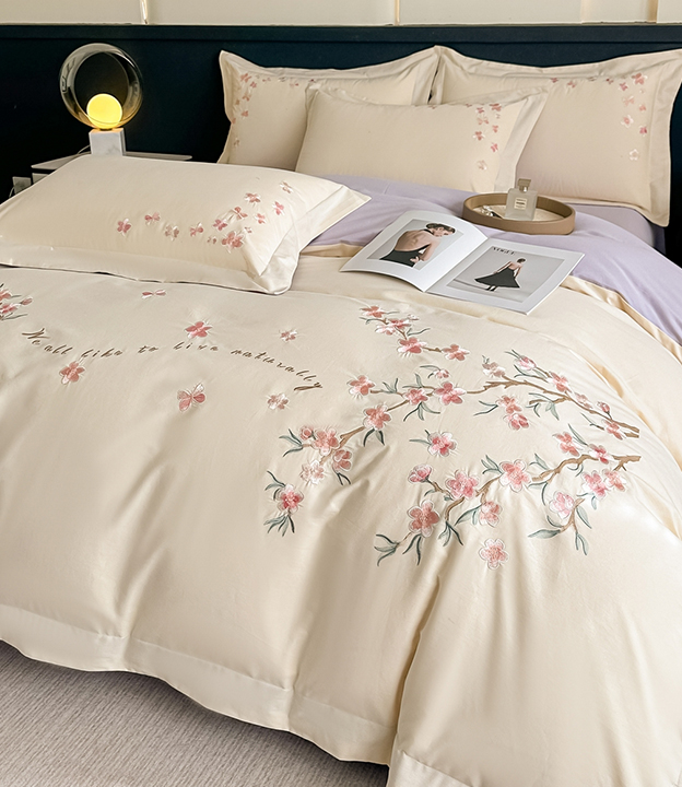 91家纺网 货源网 一件代发 网上商城 找家纺 桃园 长绒棉绣花四件套  夏被四件套  各种刺绣套件