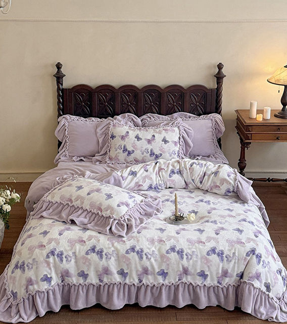 货源网 一件代发 网上商城 找家纺 多乐娜 纯棉四件套,法式工艺四件套,双层纱四件套,双层纱睡衣家居服