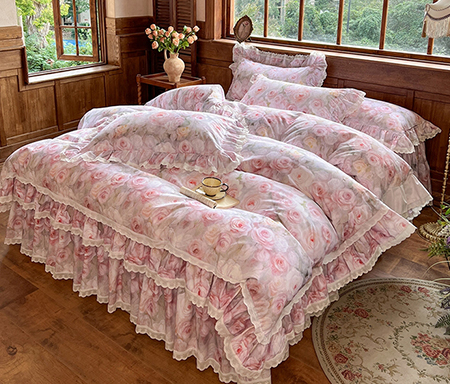 网红馆 91家纺网 货源网 一件代发 网上商城 找家纺 网红馆（ck家纺） 全棉普通磨毛活性普通磨毛天鹅绒贡缎全棉雕花绒床裙