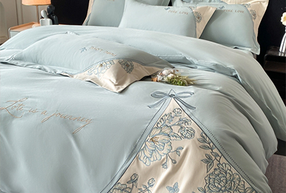 91家纺网 货源网 一件代发 网上商城 找家纺 桃园 长绒棉绣花四件套  夏被四件套  各种刺绣套件