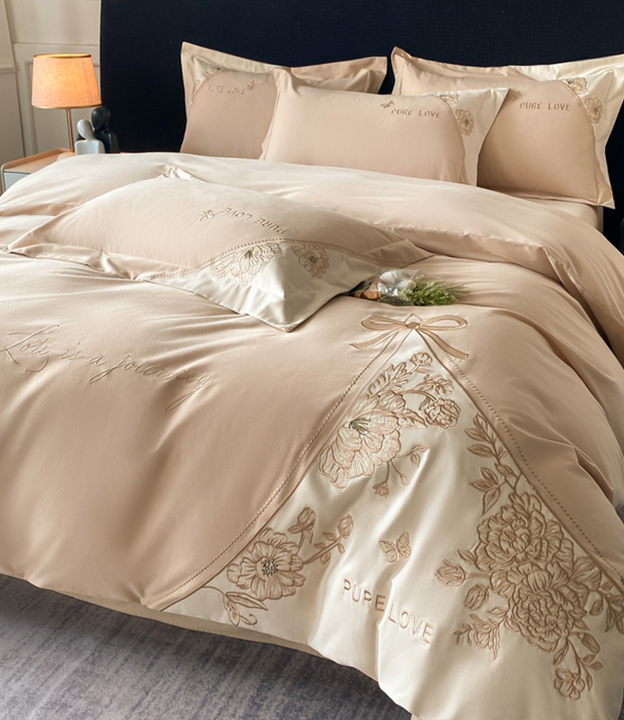 91家纺网 货源网 一件代发 网上商城 找家纺 桃园 长绒棉绣花四件套  夏被四件套  各种刺绣套件