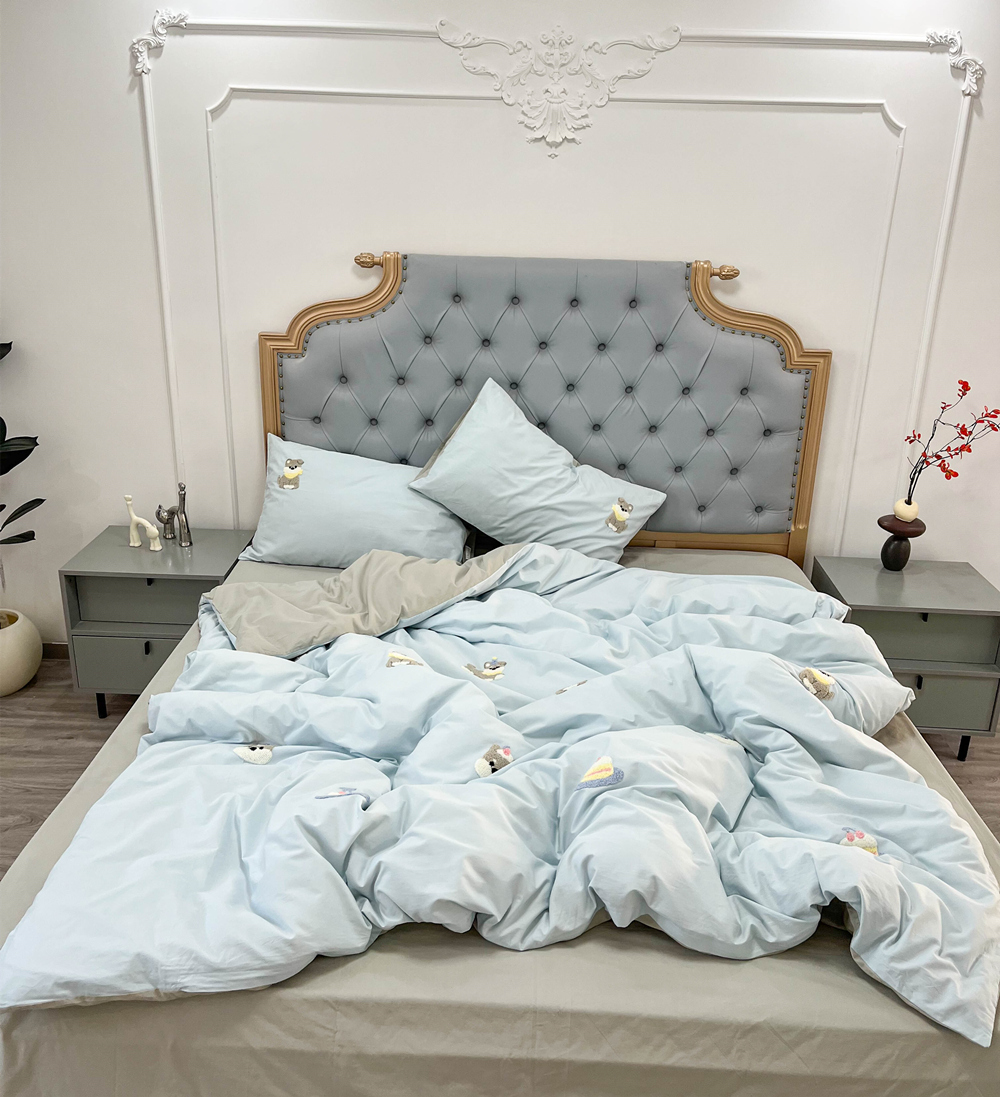 91家纺网 家纺一手货源 找家纺 （总）丽涵家纺 2026新款50S全棉纯棉水洗棉毛巾绣花四件套幸运圣诞