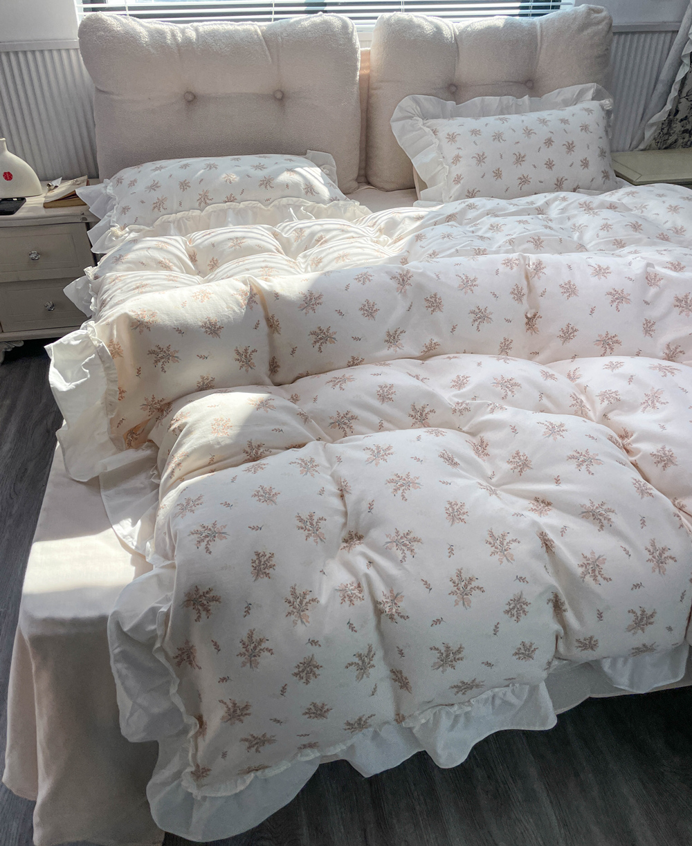 91家纺网 家纺一手货源 找家纺 （总）丽涵家纺 2026新款法式立体花边全棉纯棉双层纱四件套