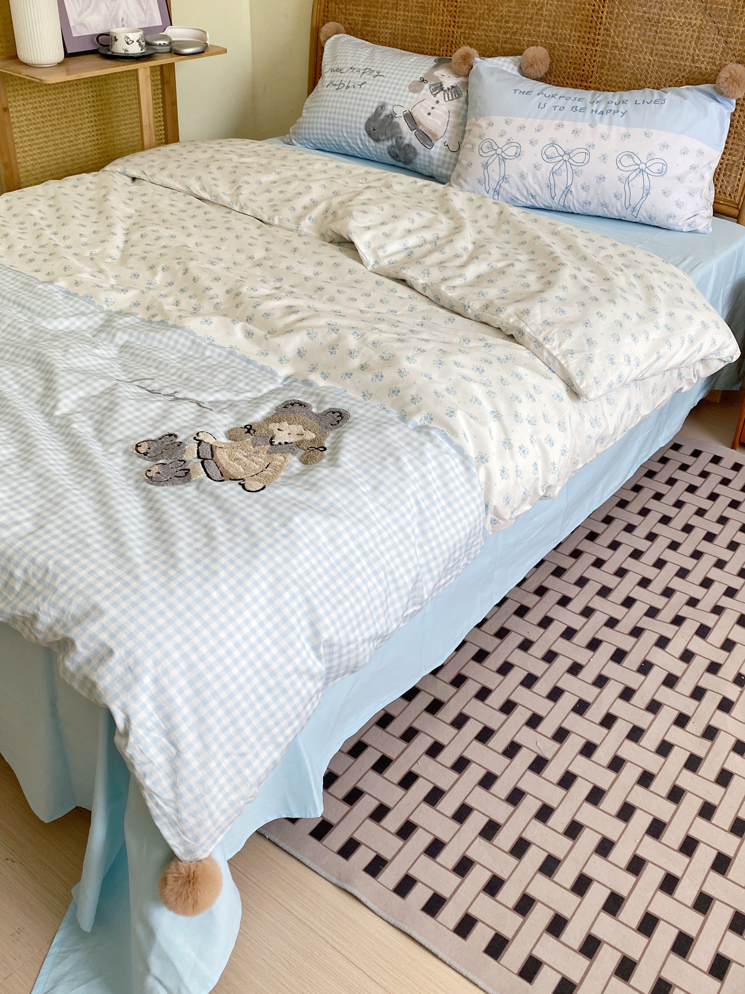 91家纺网 家纺一手货源 找家纺 （总）丽涵家纺 2026新款全棉数码印花毛巾绣四件套-少女派