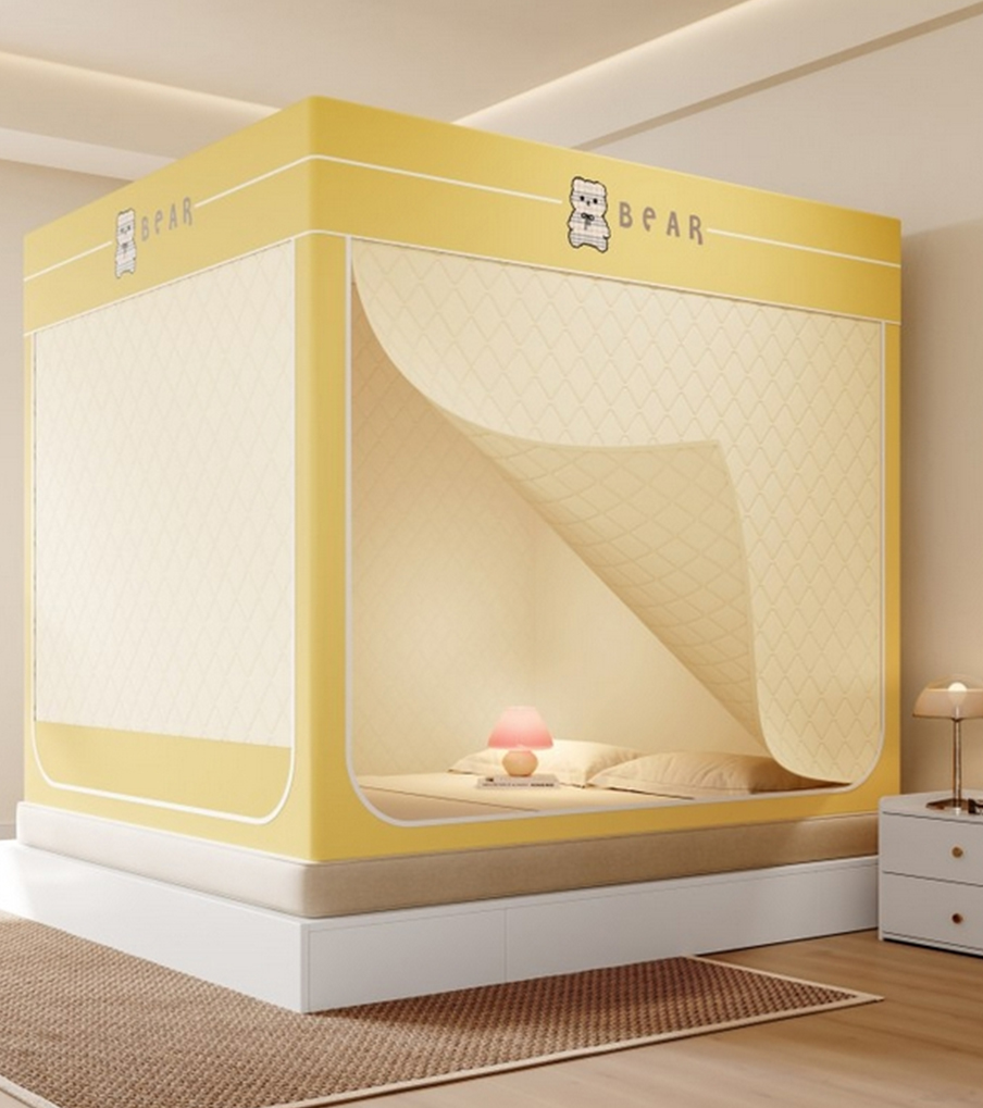 货源网 一件代发 网上商城 找家纺 卓尔居 法莱绒四件套水晶绒四件套宫廷蚊帐导轨蚊帐坐床式钓鱼竿免安装