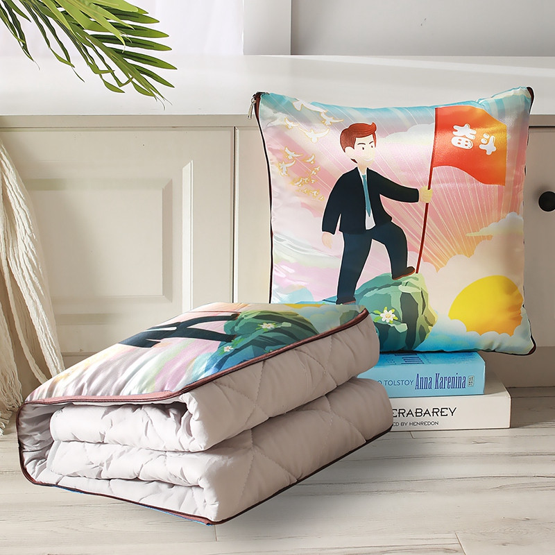 91家纺网 家纺一手货源 找家纺 佳成家纺 2020新款牛奶丝抱枕被 努力