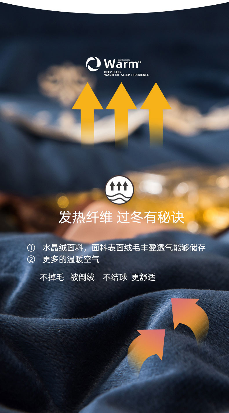91家纺网 家纺一手货源 找家纺 （总）依迪菲尔 2021新款高克重水晶绒法莱绒四件套-倾城