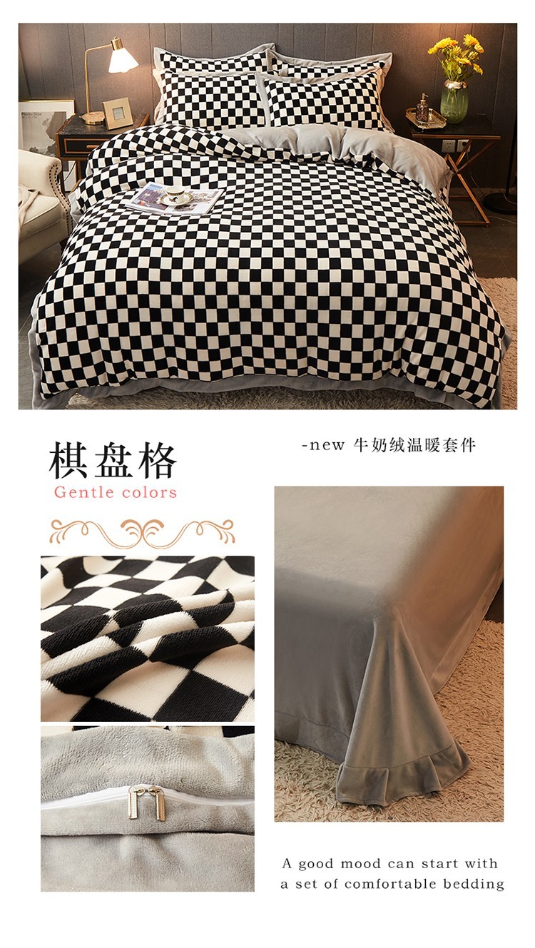 91家纺网 家纺一手货源 找家纺 （汇总）梦精灵新款直播拼角高克重加厚拼角牛奶绒法莱绒四件套