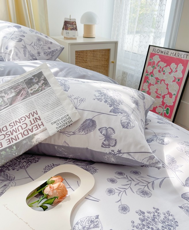 91家纺网 家纺一手货源 找家纺 顾里 2022新款13372全棉四件套-韩系全棉影棚图 枫叶情深