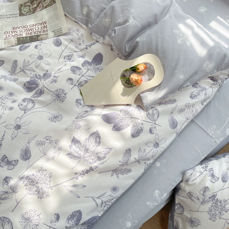 91家纺网 家纺一手货源 找家纺 顾里 2022新款13372全棉四件套-韩系全棉影棚图 枫叶情深