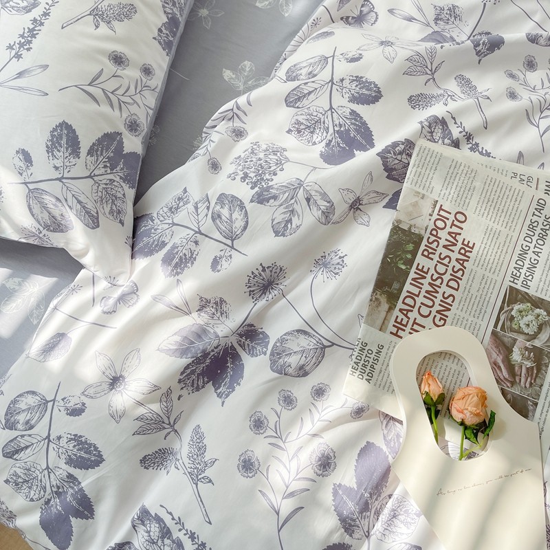 91家纺网 家纺一手货源 找家纺 顾里 2022新款13372全棉四件套-韩系全棉影棚图 枫叶情深