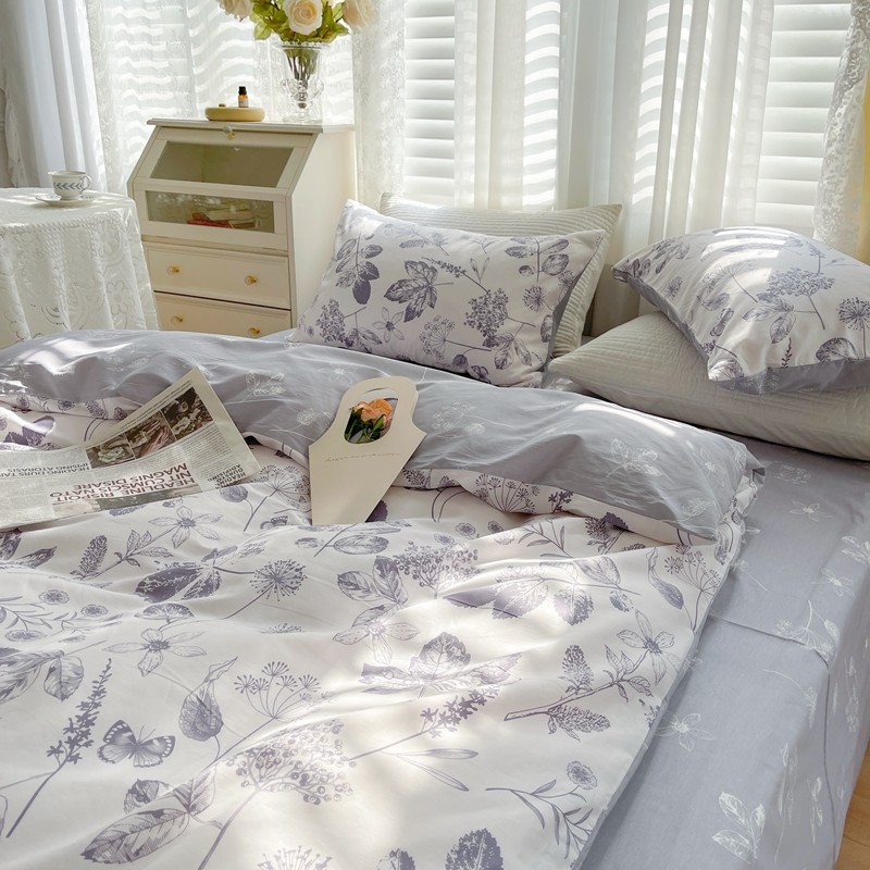 91家纺网 家纺一手货源 找家纺 顾里 2022新款13372全棉四件套-韩系全棉影棚图 枫叶情深