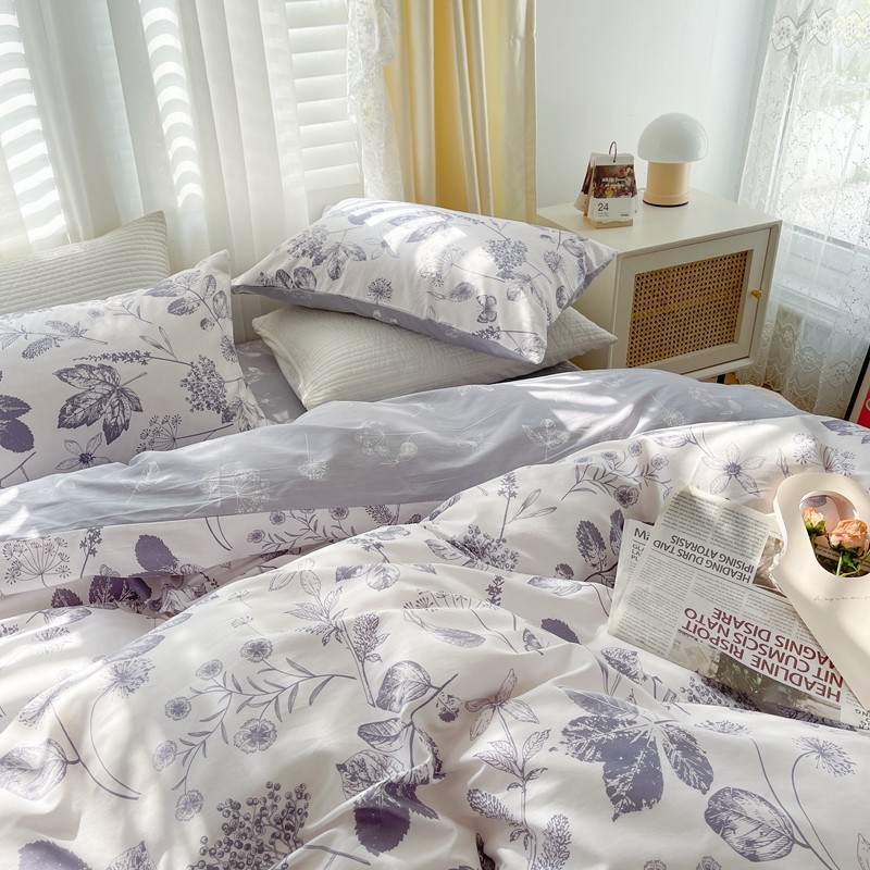 91家纺网 家纺一手货源 找家纺 顾里 2022新款13372全棉四件套-韩系全棉影棚图 枫叶情深