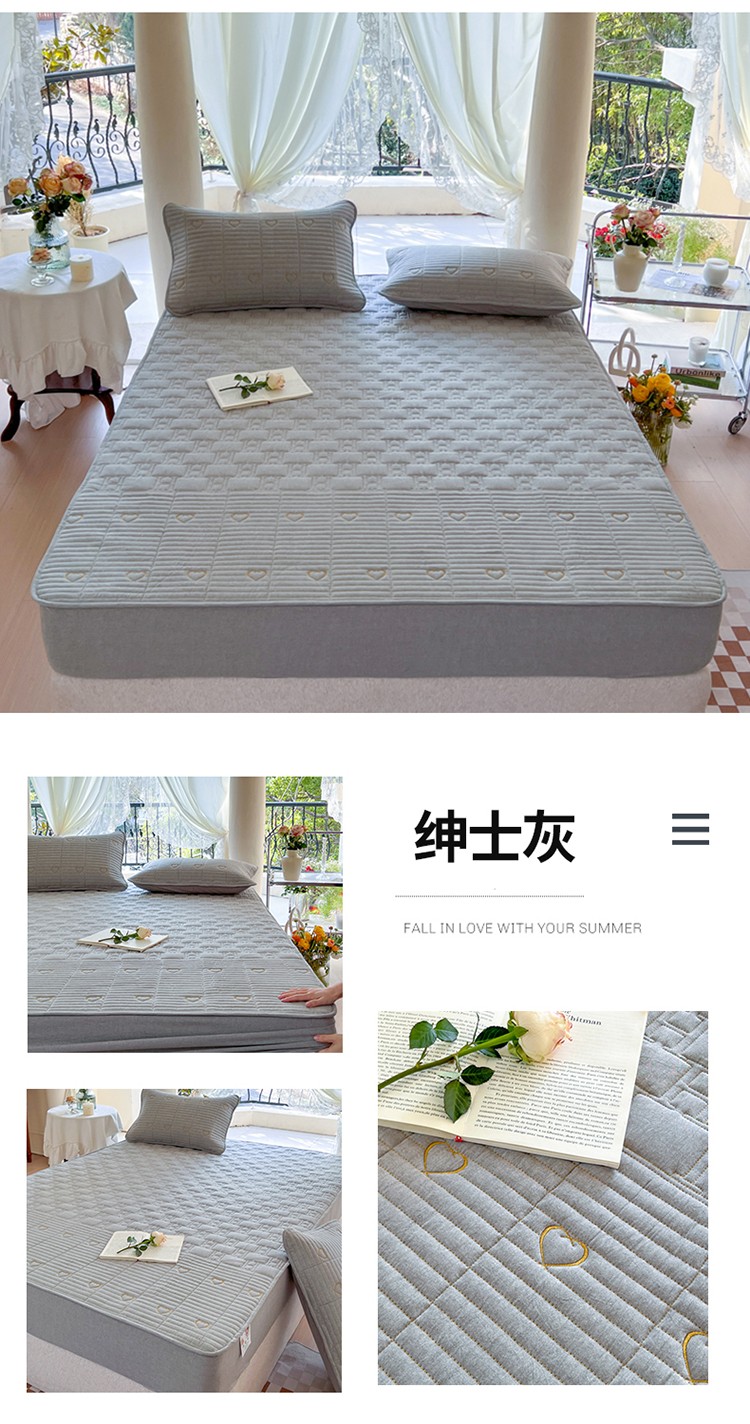 91家纺网 家纺一手货源 找家纺 （总）磊科 2024新款全棉色织夹棉大豆纤维床笠心相印系列