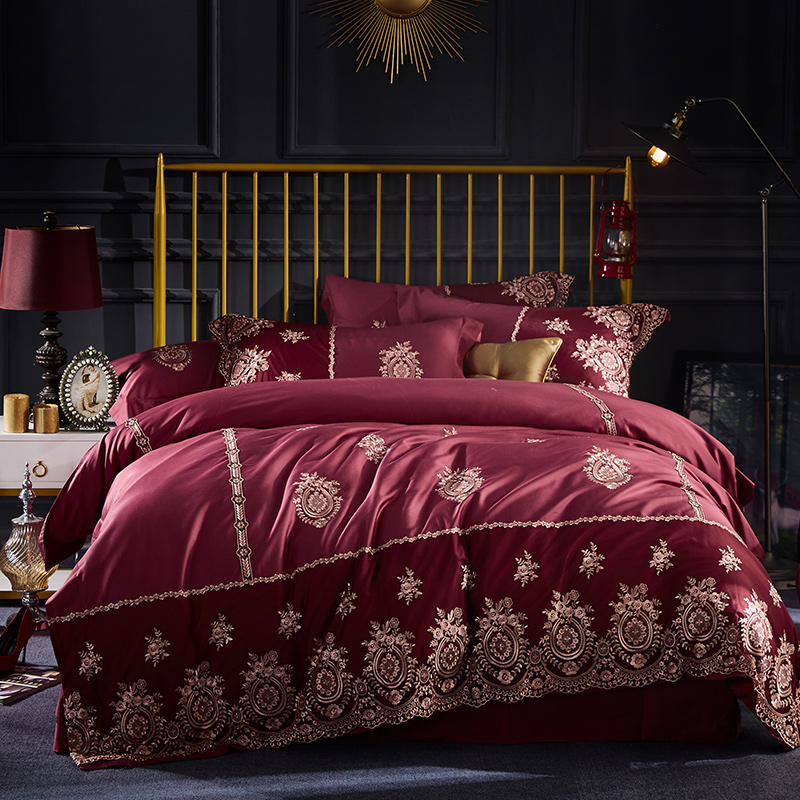 60S长绒棉蕾丝绣花四件套懒人图