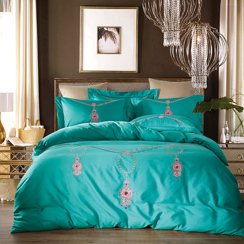 60S长绒棉绣花四件套懒人图