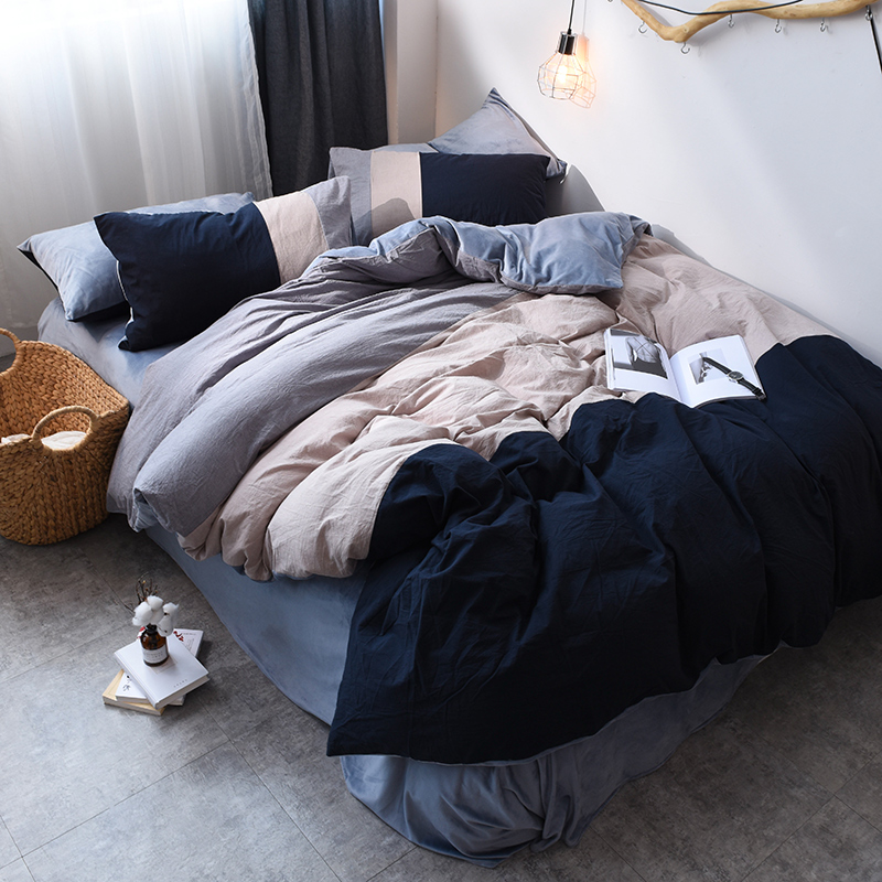 色织水洗棉+水晶绒拼色系列