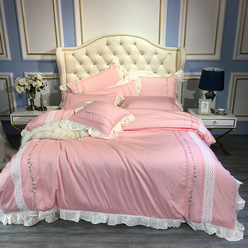 2019仙女款60S长绒棉刺绣四件套