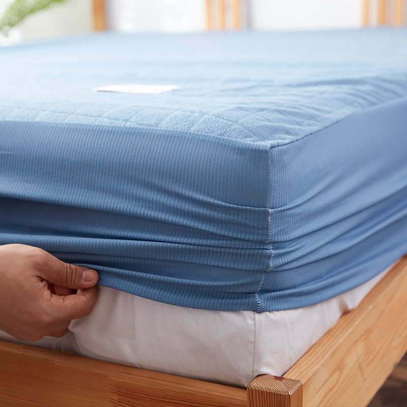 天猫同款！刺绣工艺款纯棉133*72防水床笠纯色全棉床笠