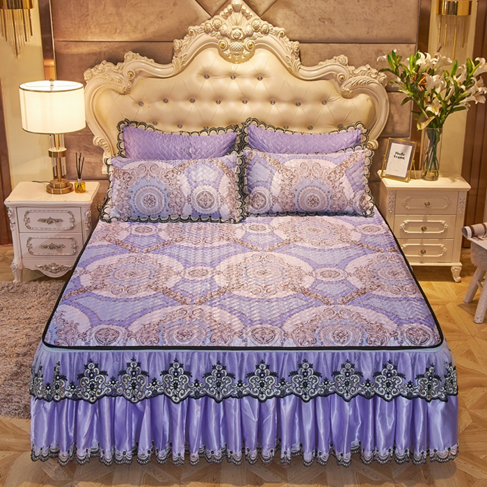 2020新款夹棉床裙款冰丝凉席