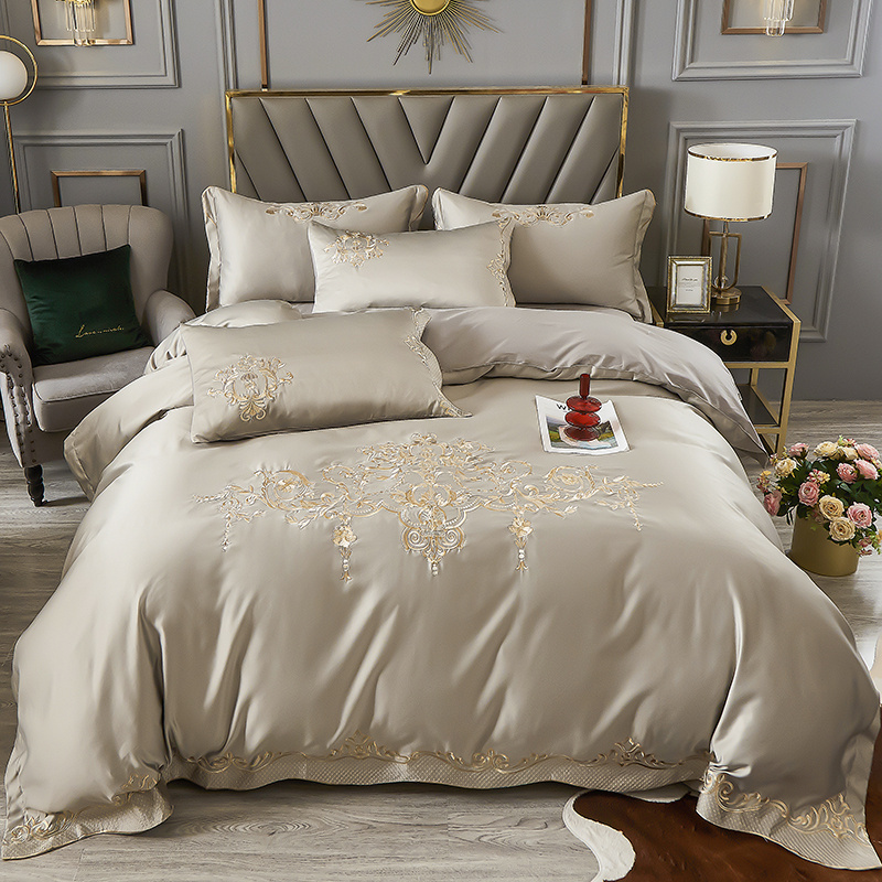 水洗真丝绣花纯棉四件套-优雅