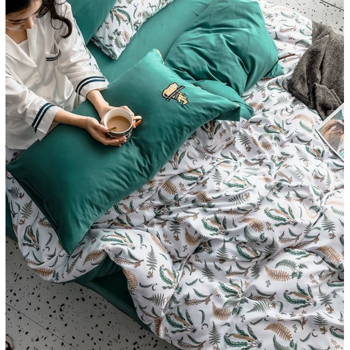 91家纺网 家纺一手货源 找家纺 慕梵 2019新款轻奢天丝绸四件套 丛林之王