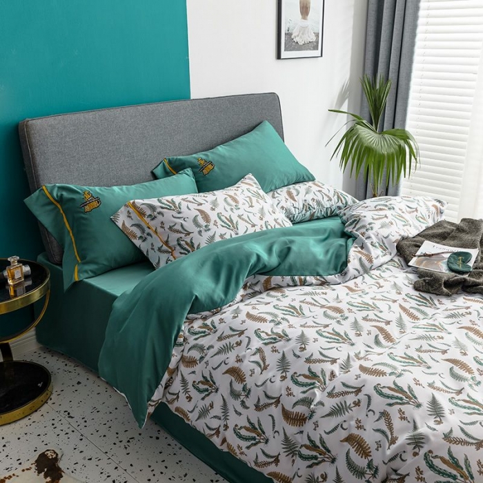 91家纺网 家纺一手货源 找家纺 慕梵 2019新款轻奢天丝绸四件套 丛林之王