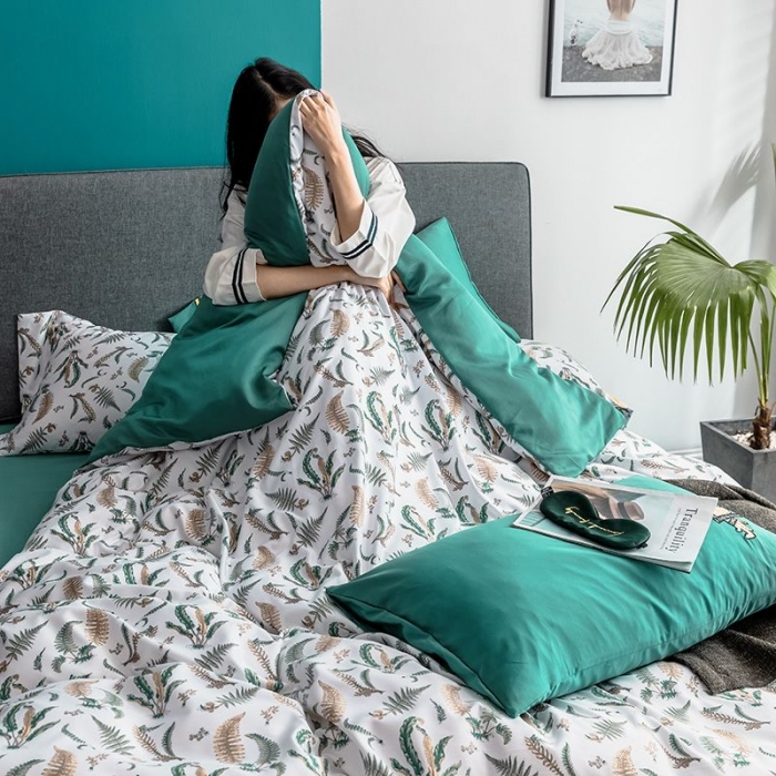 91家纺网 家纺一手货源 找家纺 慕梵 2019新款轻奢天丝绸四件套 丛林之王