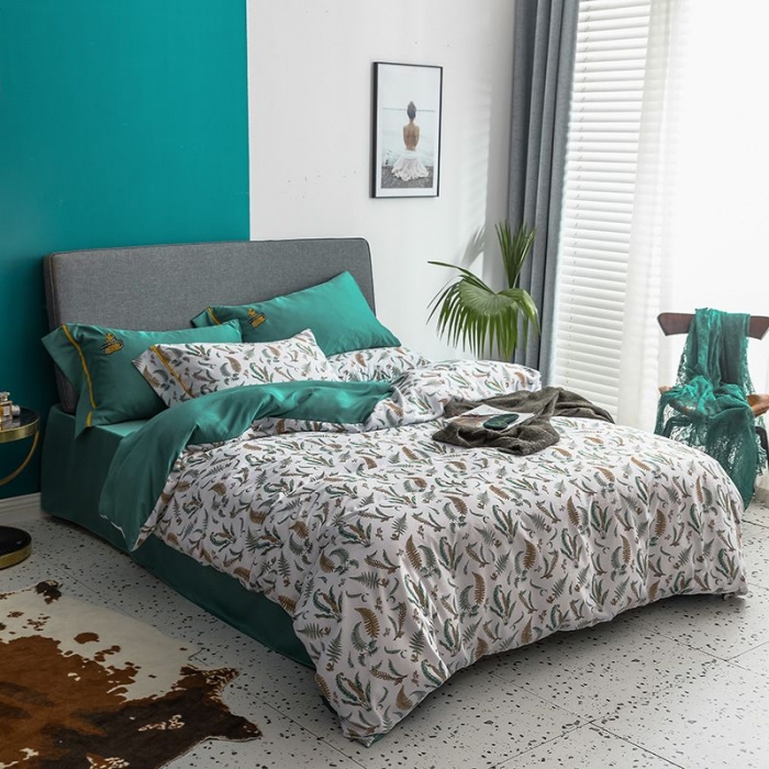 91家纺网 家纺一手货源 找家纺 慕梵 2019新款轻奢天丝绸四件套 丛林之王