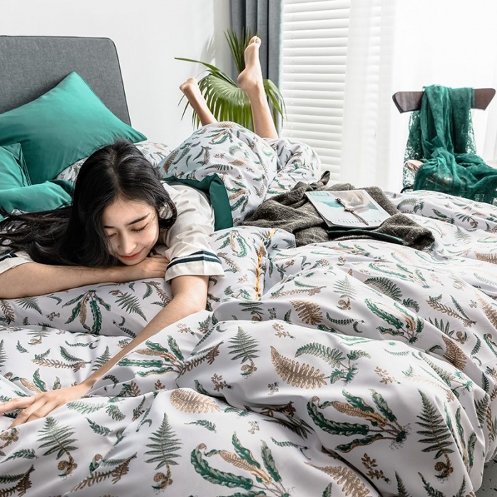 91家纺网 家纺一手货源 找家纺 慕梵 2019新款轻奢天丝绸四件套 丛林之王