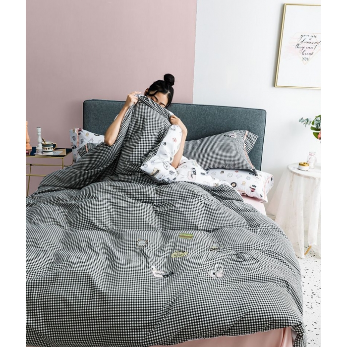 91家纺网 家纺一手货源 找家纺 慕梵 2019新款轻奢天丝绸四件套 萌宠乐园