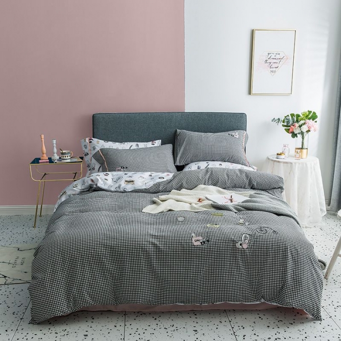 91家纺网 家纺一手货源 找家纺 慕梵 2019新款轻奢天丝绸四件套 萌宠乐园