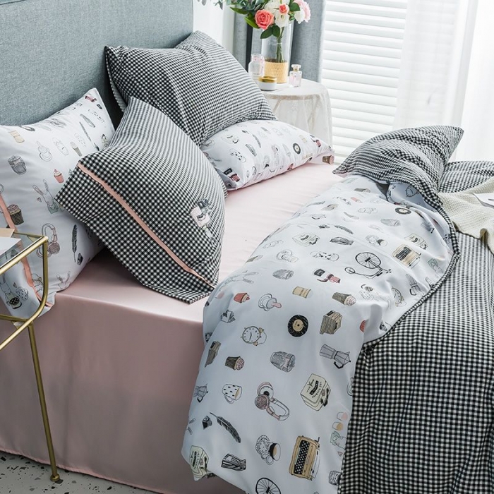 91家纺网 家纺一手货源 找家纺 慕梵 2019新款轻奢天丝绸四件套 萌宠乐园