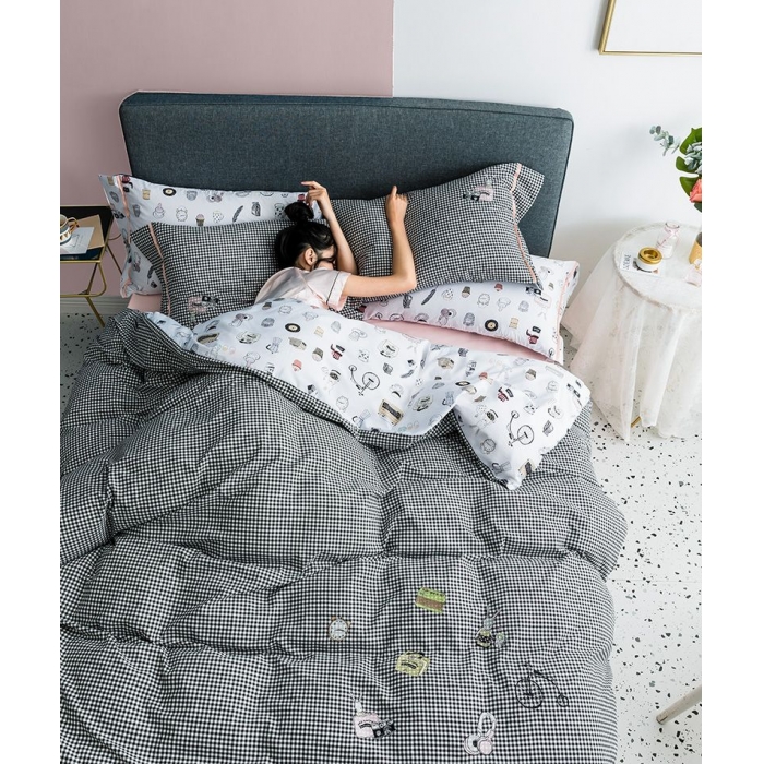 91家纺网 家纺一手货源 找家纺 慕梵 2019新款轻奢天丝绸四件套 萌宠乐园