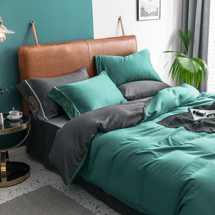 91家纺网 家纺一手货源 找家纺 慕梵 2019新款轻奢天丝绸四件套 塞布尔---绿