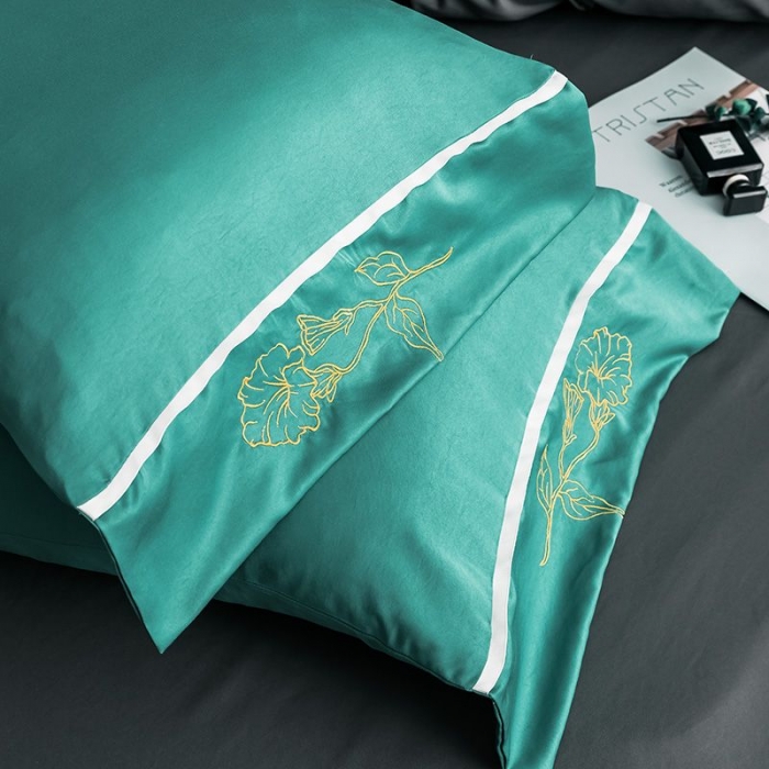 91家纺网 家纺一手货源 找家纺 慕梵 2019新款轻奢天丝绸四件套 塞布尔---绿