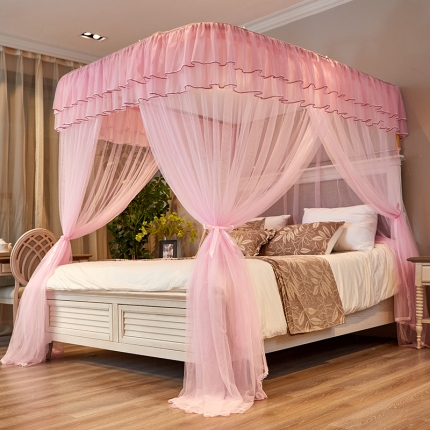 91家纺网 家纺一手货源 找家纺 夏彩  88229导轨蚊帐 粉色