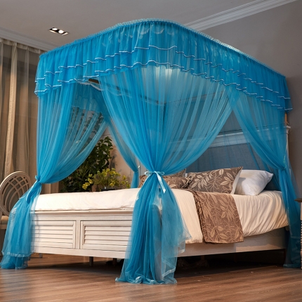 91家纺网 家纺一手货源 找家纺 夏彩  88229导轨蚊帐 蓝色