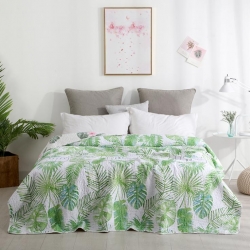 91家纺网 家纺一手货源 找家纺 伯特 2019新款全棉水洗床盖夏被 巴黎春天（绿）,巴黎春天（绿）