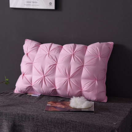 91家纺网 家纺一手货源 找家纺 绒研羽绒 2025爆款全棉扭花枕 白色一只