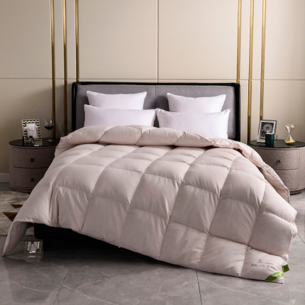 91家纺网 家纺一手货源 找家纺 绒研羽绒 2025国标95白鹅绒被德莱茵鹅绒被 卡其色