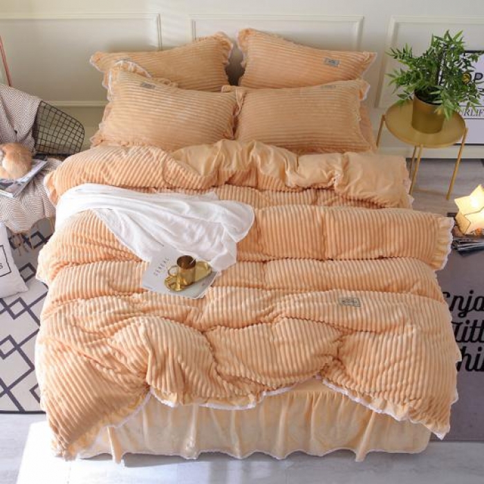 91家纺网 家纺一手货源 找家纺 唐人居 韩版宝宝绒四件套 1黄色