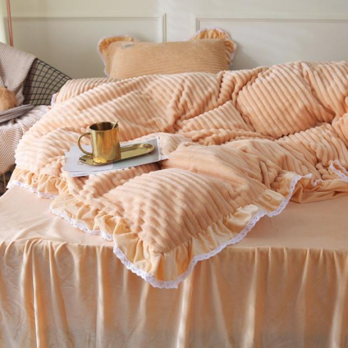 91家纺网 家纺一手货源 找家纺 唐人居 韩版宝宝绒四件套 1黄色