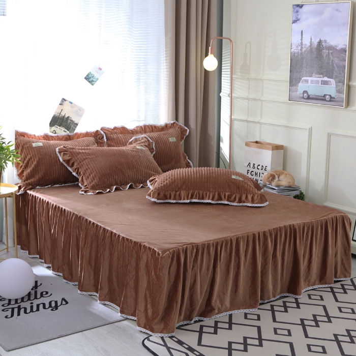 91家纺网 家纺一手货源 找家纺 唐人居 韩版宝宝绒四件套 4咖啡