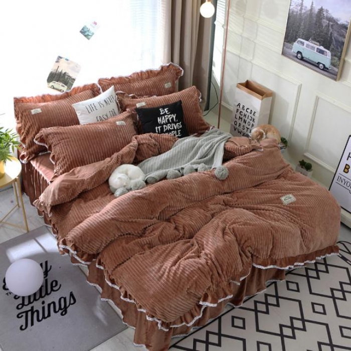 91家纺网 家纺一手货源 找家纺 唐人居 韩版宝宝绒四件套 4咖啡