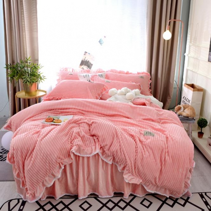 91家纺网 家纺一手货源 找家纺 唐人居 韩版宝宝绒四件套 5玉色