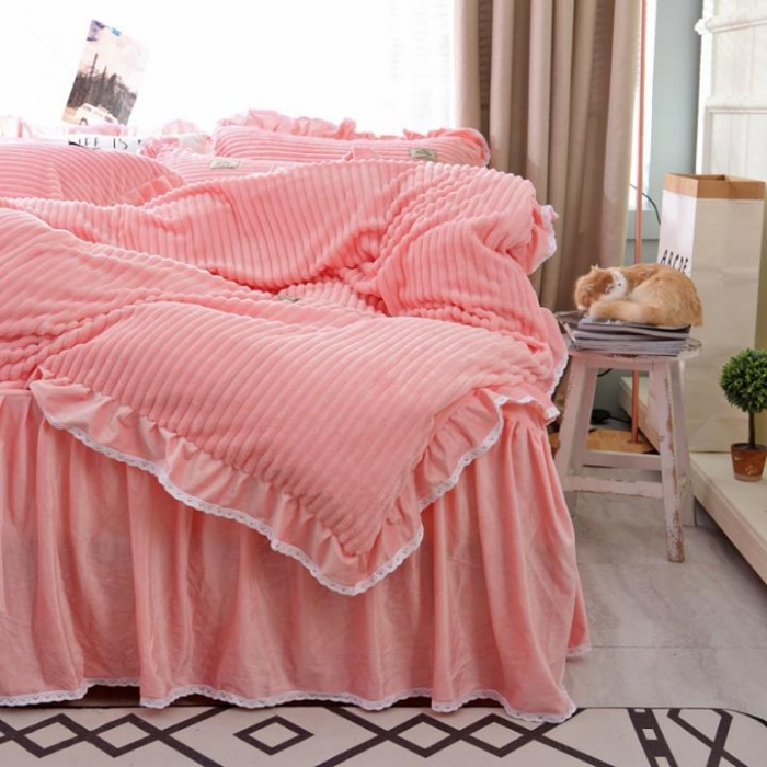 91家纺网 家纺一手货源 找家纺 唐人居 韩版宝宝绒四件套 5玉色