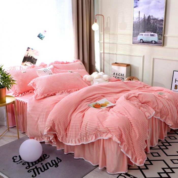 91家纺网 家纺一手货源 找家纺 唐人居 韩版宝宝绒四件套 5玉色