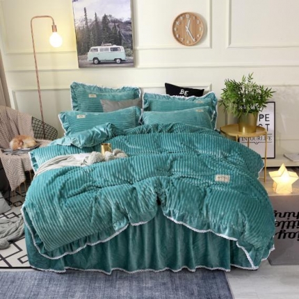 唐人居 韩版宝宝绒四件套 7绿色